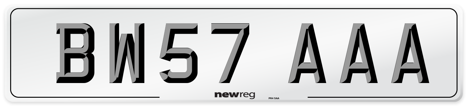 BW57 AAA Number Plate from New Reg